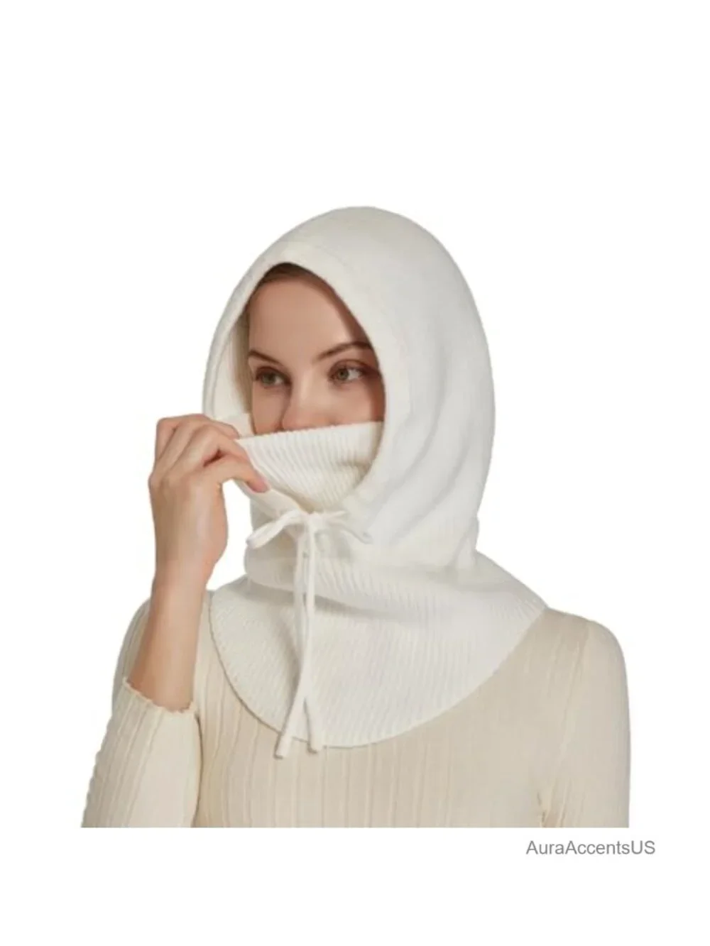 Knit Balaclava for Women Winter Ski Face Mask Neck Warmer One Size